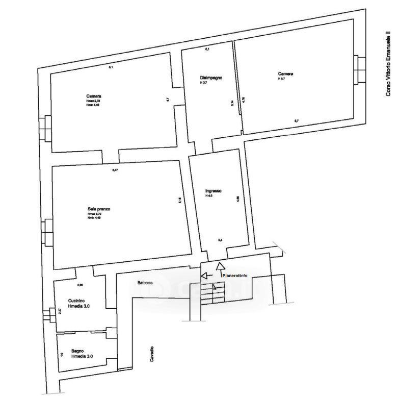 Trilocale in Corso Vittorio Emanuele II 77 — foto 17 di 27