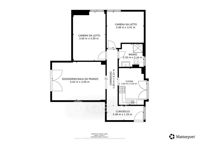 Trilocale in Corso Regina Margherita 158 — foto 14 di 35