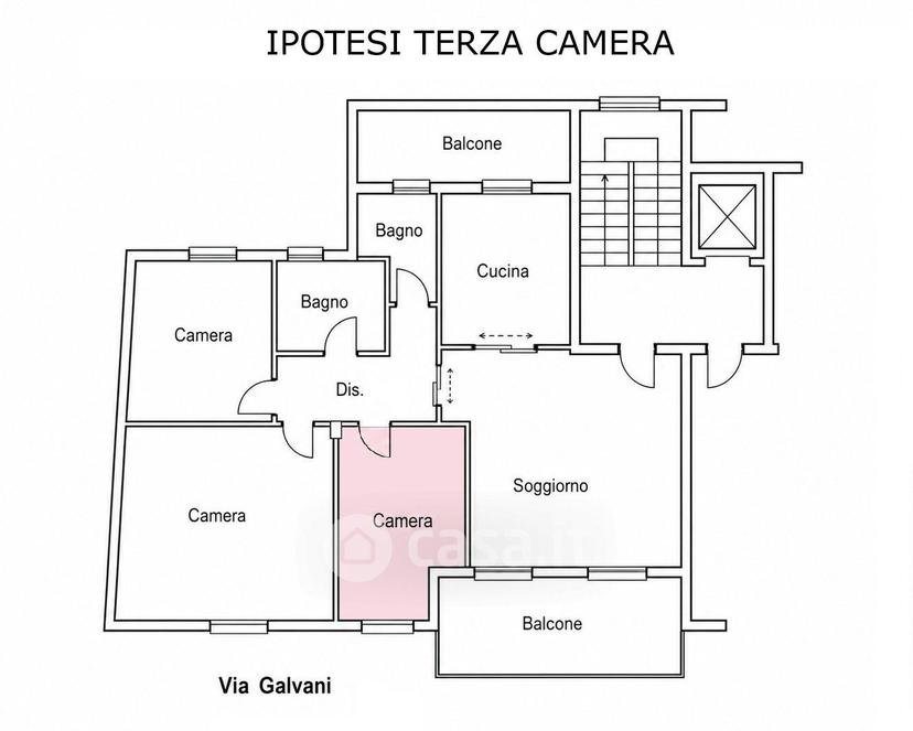 Quadrilocale in Via Galvani — foto 10 di 38