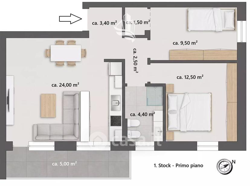 Trilocale in Via Maso della Pieve — foto 19 di 20