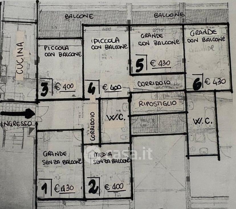 Stanza in Via Elio Lampridio Cerva — foto 19 di 19