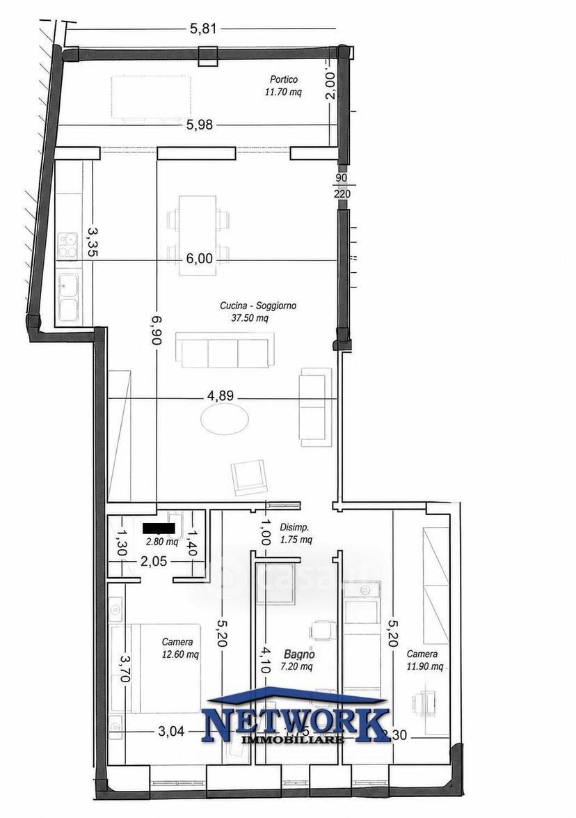 Trilocale in Via San Tommaso 16