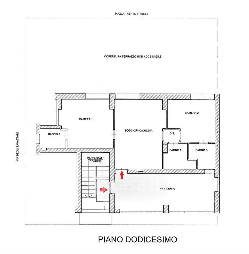 Trilocale in Via degli Zavattari 1