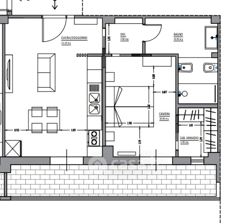 Monolocale in Corso Umberto I — foto 2 di 2