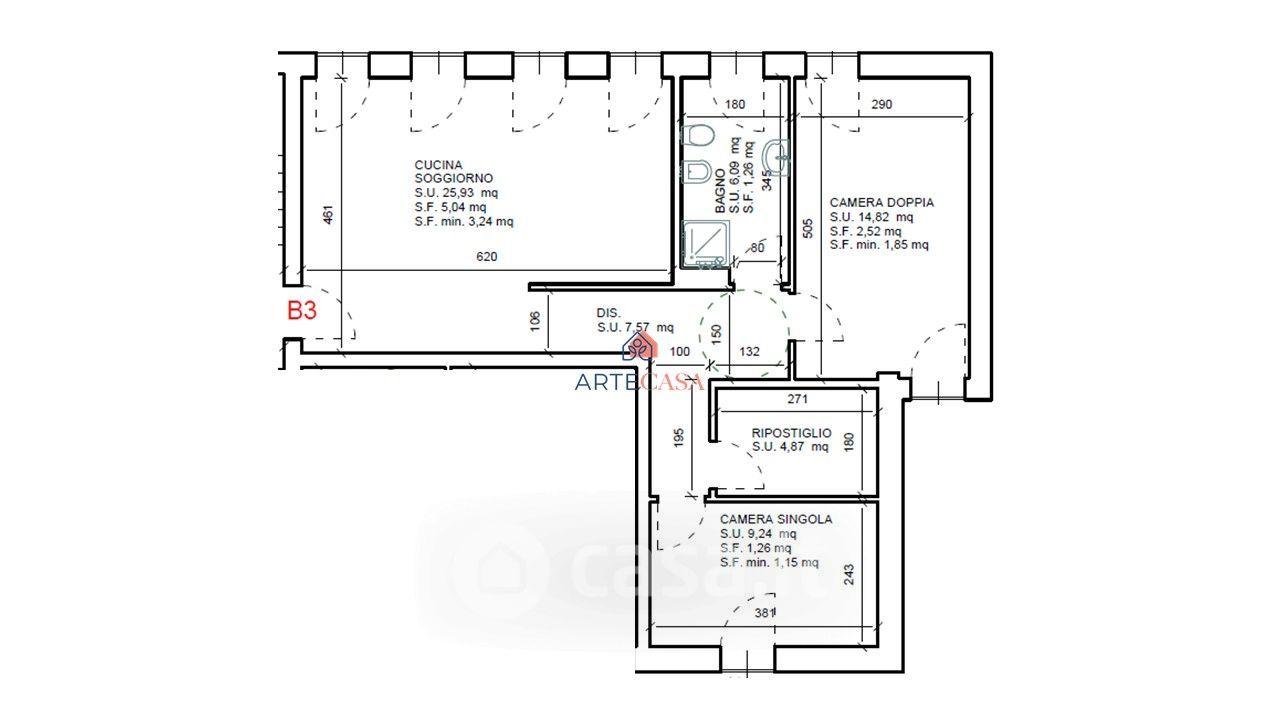 Trilocale in Via Annone Veneto