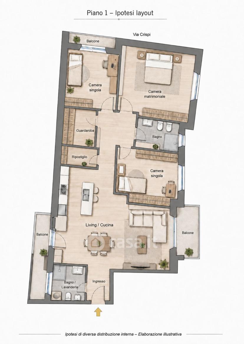 Appartamento in Via Francesco Crispi 174 — foto 16 di 39