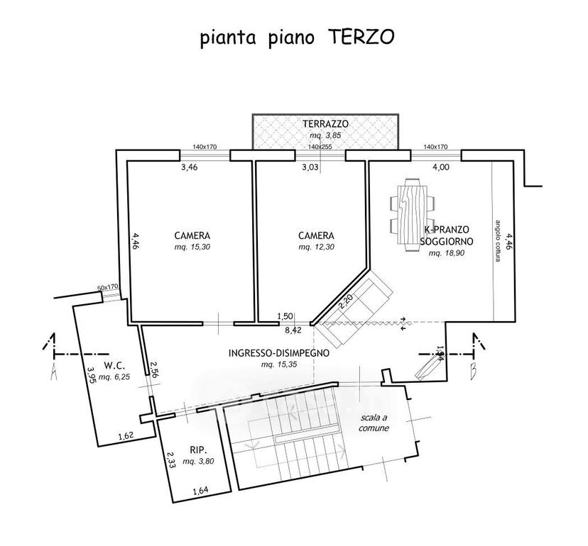 Trilocale in Via II Giugno — foto 17 di 25
