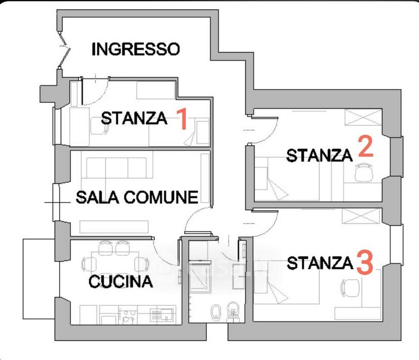Stanza in Via Antonio de Toni — foto 19 di 21