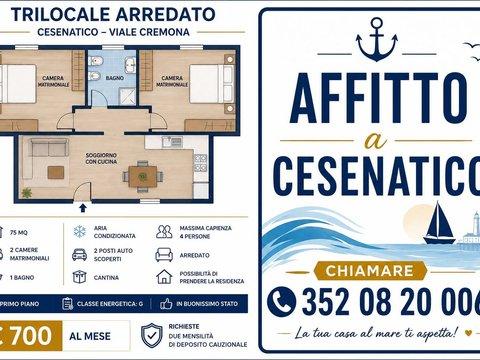 Trilocale in Viale Cremona s.n.c, Ponente - Zadina, Cesenatico