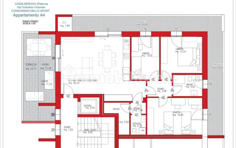 Appartamento via Cristoforo Colombo, Casalserugo — foto 2 di 2